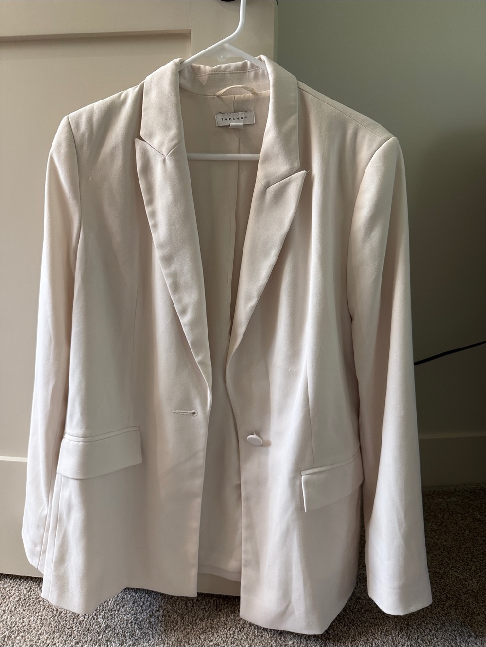 Topshop Oversized Cream Blazer